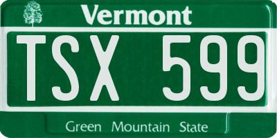 VT license plate TSX599