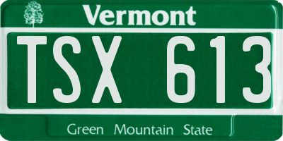 VT license plate TSX613