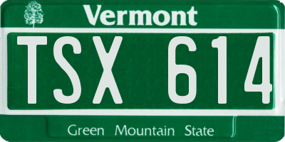 VT license plate TSX614