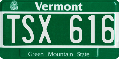 VT license plate TSX616