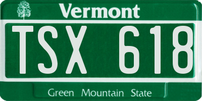 VT license plate TSX618