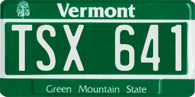 VT license plate TSX641