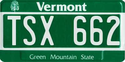 VT license plate TSX662