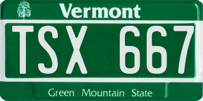 VT license plate TSX667