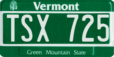 VT license plate TSX725