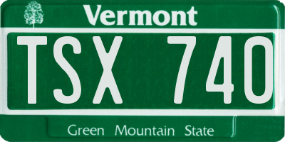 VT license plate TSX740