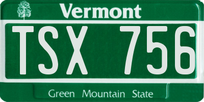 VT license plate TSX756