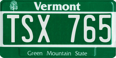 VT license plate TSX765