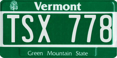VT license plate TSX778