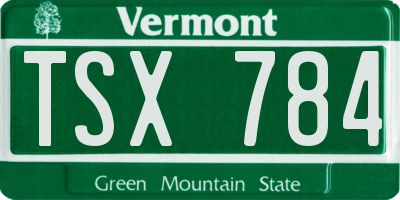 VT license plate TSX784