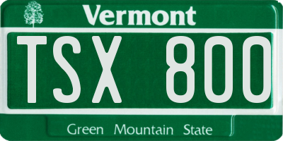 VT license plate TSX800