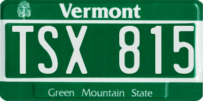 VT license plate TSX815
