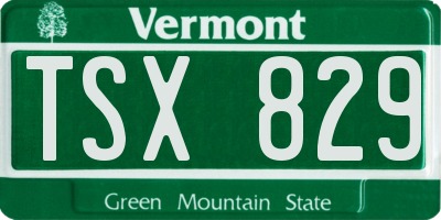 VT license plate TSX829