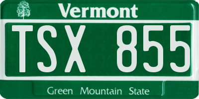 VT license plate TSX855