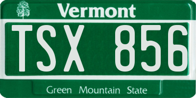 VT license plate TSX856