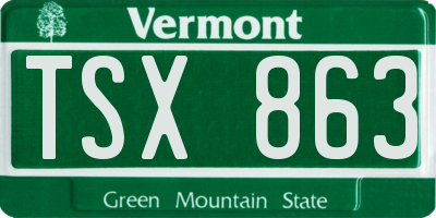 VT license plate TSX863