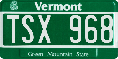 VT license plate TSX968