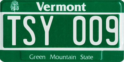 VT license plate TSY009