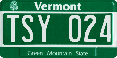 VT license plate TSY024