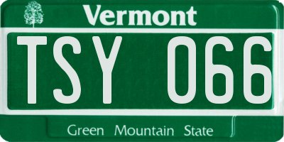 VT license plate TSY066
