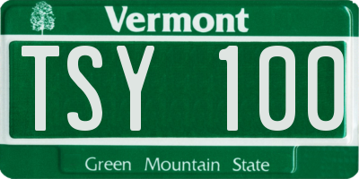 VT license plate TSY100