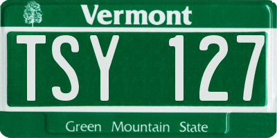 VT license plate TSY127