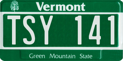 VT license plate TSY141
