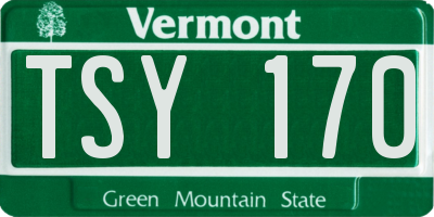 VT license plate TSY170