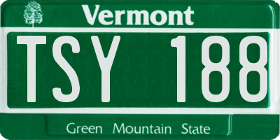 VT license plate TSY188