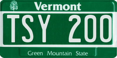 VT license plate TSY200