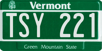 VT license plate TSY221