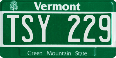 VT license plate TSY229