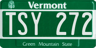 VT license plate TSY272