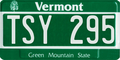 VT license plate TSY295