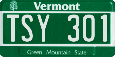 VT license plate TSY301