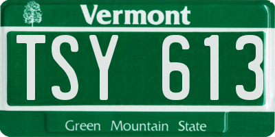 VT license plate TSY613