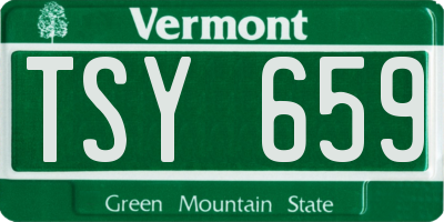 VT license plate TSY659