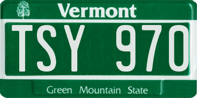 VT license plate TSY970