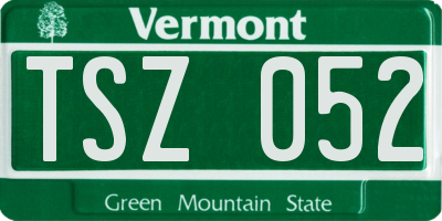 VT license plate TSZ052