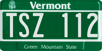 VT license plate TSZ112