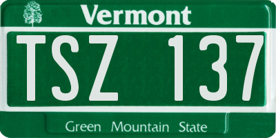 VT license plate TSZ137