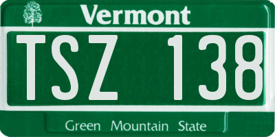 VT license plate TSZ138