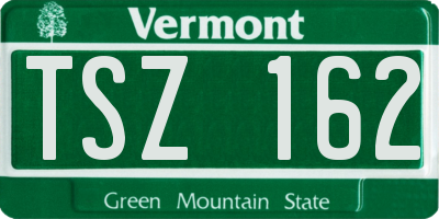 VT license plate TSZ162