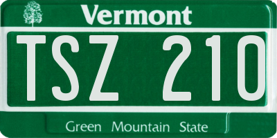 VT license plate TSZ210