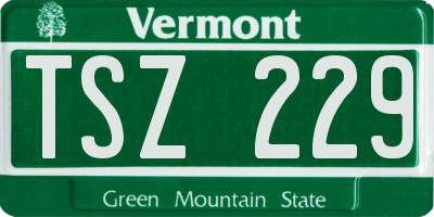 VT license plate TSZ229