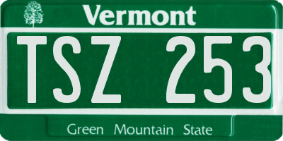 VT license plate TSZ253