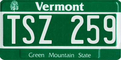 VT license plate TSZ259