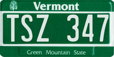 VT license plate TSZ347