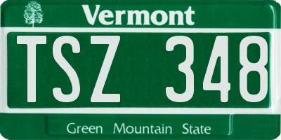 VT license plate TSZ348