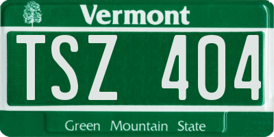 VT license plate TSZ404